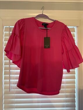 Bailey 44 Hot Pink Ruffle Sleeve Blouse